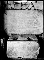 Inscription about the building of wall under the emperor Zeno and base of statue of Aristonos son of Attinas