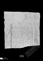 Top fragment of GRAVESTONE of Lucius Avrelius Severus with Latin inscription