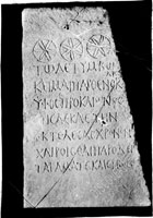Fragment of inscribed GRAVESTONE