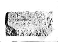 Low fragment of GRAVESTONE with Greek inscription