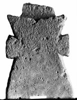 GRAVESTONE in the form of cross with inscription