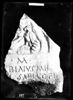 Fragment of GRAVESTONE with relief and inscription