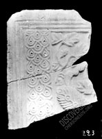 Architectonic member: fragment of slab with ornament and picture of vine