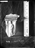Terracota ALTAR, three-sided, with relief images of deities. Face side