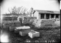 Sarcophagi and tombs in the old museum's courtyard